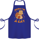 Thanksgiving Christmas Turkey I'm a Cat Cotton Apron 100% Organic Royal Blue