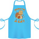 Thanksgiving Christmas Turkey I'm a Cat Cotton Apron 100% Organic Turquoise