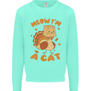 Thanksgiving Christmas Turkey I'm a Cat Kids Sweatshirt Jumper Peppermint