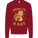 Thanksgiving Christmas Turkey I'm a Cat Kids Sweatshirt Jumper Red