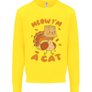 Thanksgiving Christmas Turkey I'm a Cat Kids Sweatshirt Jumper Yellow