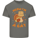 Thanksgiving Christmas Turkey I'm a Cat Kids T-Shirt Childrens Charcoal