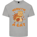 Thanksgiving Christmas Turkey I'm a Cat Kids T-Shirt Childrens Sports Grey