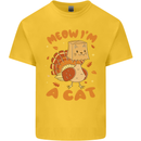 Thanksgiving Christmas Turkey I'm a Cat Kids T-Shirt Childrens Yellow
