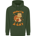 Thanksgiving Christmas Turkey I'm a Cat Mens 80% Cotton Hoodie Forest Green