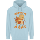 Thanksgiving Christmas Turkey I'm a Cat Mens 80% Cotton Hoodie Light Blue