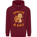 Thanksgiving Christmas Turkey I'm a Cat Mens 80% Cotton Hoodie Maroon
