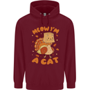 Thanksgiving Christmas Turkey I'm a Cat Mens 80% Cotton Hoodie Maroon