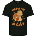 Thanksgiving Christmas Turkey I'm a Cat Mens Cotton T-Shirt Tee Top Black