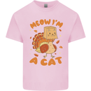 Thanksgiving Christmas Turkey I'm a Cat Mens Cotton T-Shirt Tee Top Light Pink