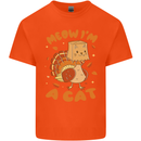 Thanksgiving Christmas Turkey I'm a Cat Mens Cotton T-Shirt Tee Top Orange