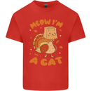 Thanksgiving Christmas Turkey I'm a Cat Mens Cotton T-Shirt Tee Top Red