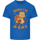 Thanksgiving Christmas Turkey I'm a Cat Mens Cotton T-Shirt Tee Top Royal Blue