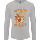 Thanksgiving Christmas Turkey I'm a Cat Mens Long Sleeve T-Shirt Sports Grey