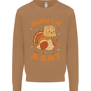 Thanksgiving Christmas Turkey I'm a Cat Mens Sweatshirt Jumper Caramel Latte