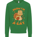 Thanksgiving Christmas Turkey I'm a Cat Mens Sweatshirt Jumper Irish Green