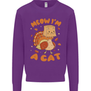 Thanksgiving Christmas Turkey I'm a Cat Mens Sweatshirt Jumper Purple