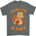Thanksgiving Christmas Turkey I'm a Cat Mens T-Shirt 100% Cotton Charcoal