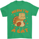 Thanksgiving Christmas Turkey I'm a Cat Mens T-Shirt 100% Cotton Irish Green
