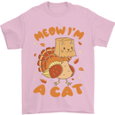 Thanksgiving Christmas Turkey I'm a Cat Mens T-Shirt 100% Cotton Light Pink