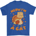 Thanksgiving Christmas Turkey I'm a Cat Mens T-Shirt 100% Cotton Royal Blue