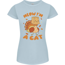Thanksgiving Christmas Turkey I'm a Cat Womens Petite Cut T-Shirt Light Blue