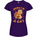 Thanksgiving Christmas Turkey I'm a Cat Womens Petite Cut T-Shirt Purple