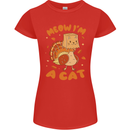 Thanksgiving Christmas Turkey I'm a Cat Womens Petite Cut T-Shirt Red