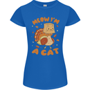 Thanksgiving Christmas Turkey I'm a Cat Womens Petite Cut T-Shirt Royal Blue