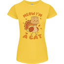 Thanksgiving Christmas Turkey I'm a Cat Womens Petite Cut T-Shirt Yellow