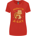 Thanksgiving Christmas Turkey I'm a Cat Womens Wider Cut T-Shirt Red