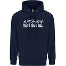 That's how I Roll Bike Fun Cyclist Funny Childrens Kids Hoodie Navy Blue