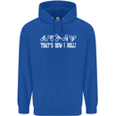 That's how I Roll Bike Fun Cyclist Funny Childrens Kids Hoodie Royal Blue