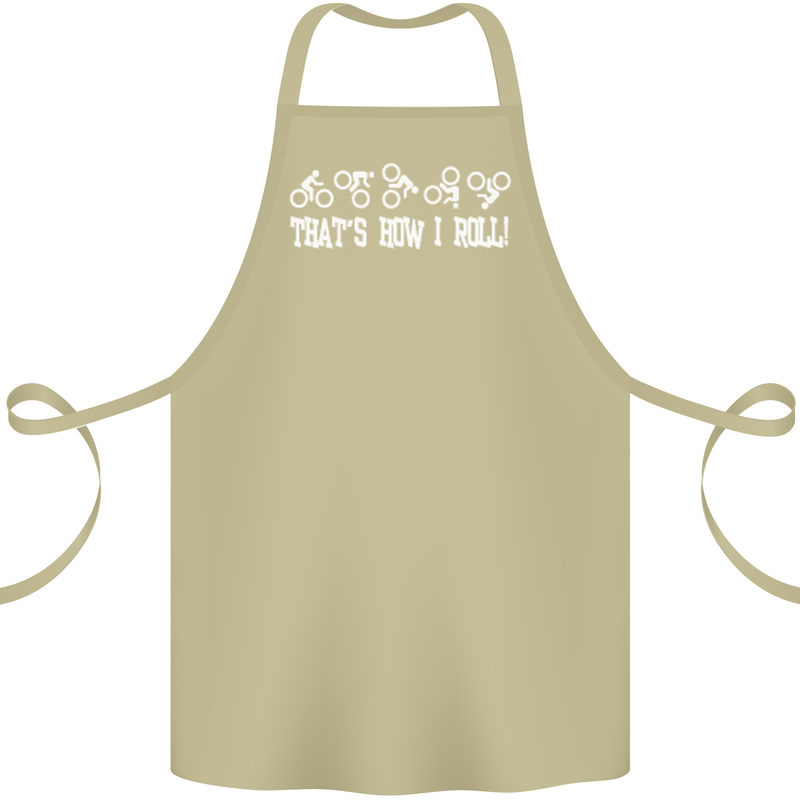 That's how I Roll Bike Fun Cyclist Funny Cotton Apron 100% Organic Khaki