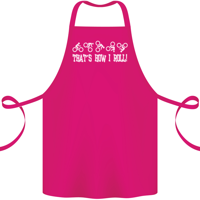 That's how I Roll Bike Fun Cyclist Funny Cotton Apron 100% Organic Pink