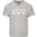 That's how I Roll Bike Fun Cyclist Funny Mens V-Neck Cotton T-Shirt Sports Grey