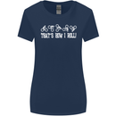 That's how I Roll Bike Fun Cyclist Funny Womens Wider Cut T-Shirt Navy Blue