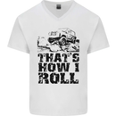 Thats How I Roll Role Playing Games RPG Mens V-Neck Cotton T-Shirt White