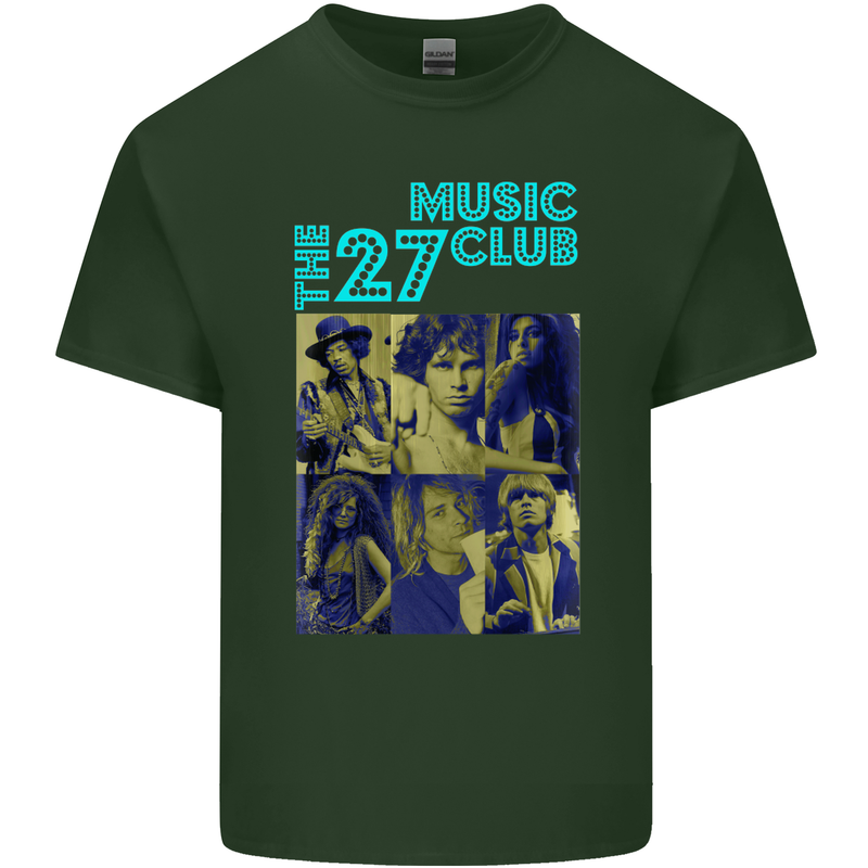 The 27 Music Club Mens Cotton T-Shirt Tee Top Forest Green