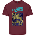 The 27 Music Club Mens Cotton T-Shirt Tee Top Maroon