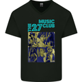 The 27 Music Club Mens V-Neck Cotton T-Shirt Black