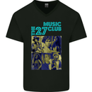 The 27 Music Club Mens V-Neck Cotton T-Shirt Black