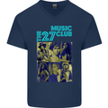 The 27 Music Club Mens V-Neck Cotton T-Shirt Navy Blue