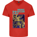 The 27 Music Club Mens V-Neck Cotton T-Shirt Red
