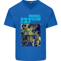 The 27 Music Club Mens V-Neck Cotton T-Shirt Royal Blue