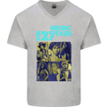 The 27 Music Club Mens V-Neck Cotton T-Shirt Sports Grey
