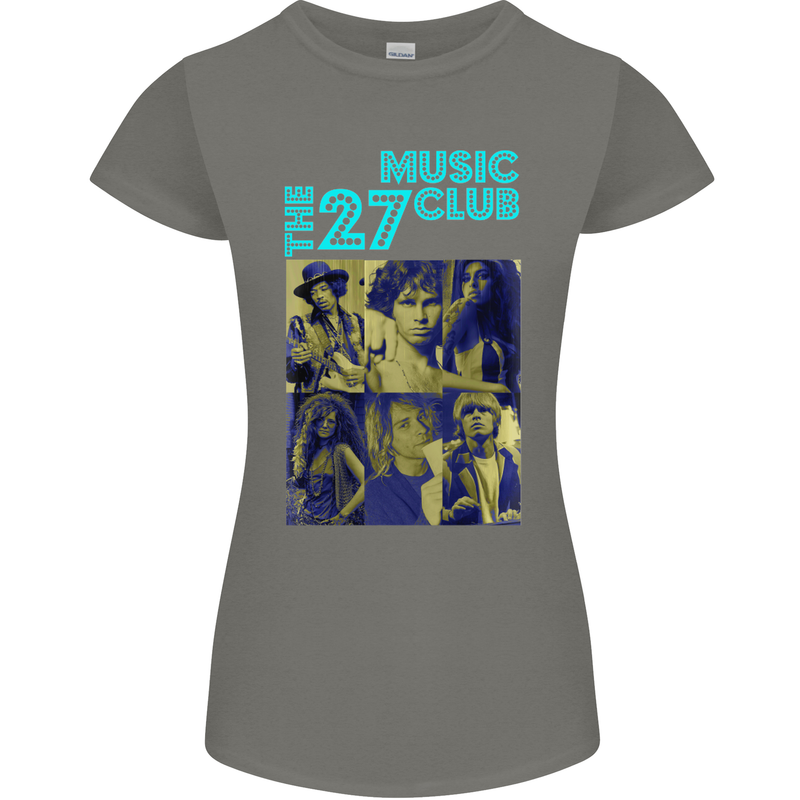 The 27 Music Club Womens Petite Cut T-Shirt Charcoal