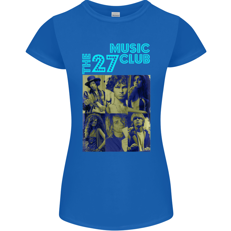 The 27 Music Club Womens Petite Cut T-Shirt Royal Blue