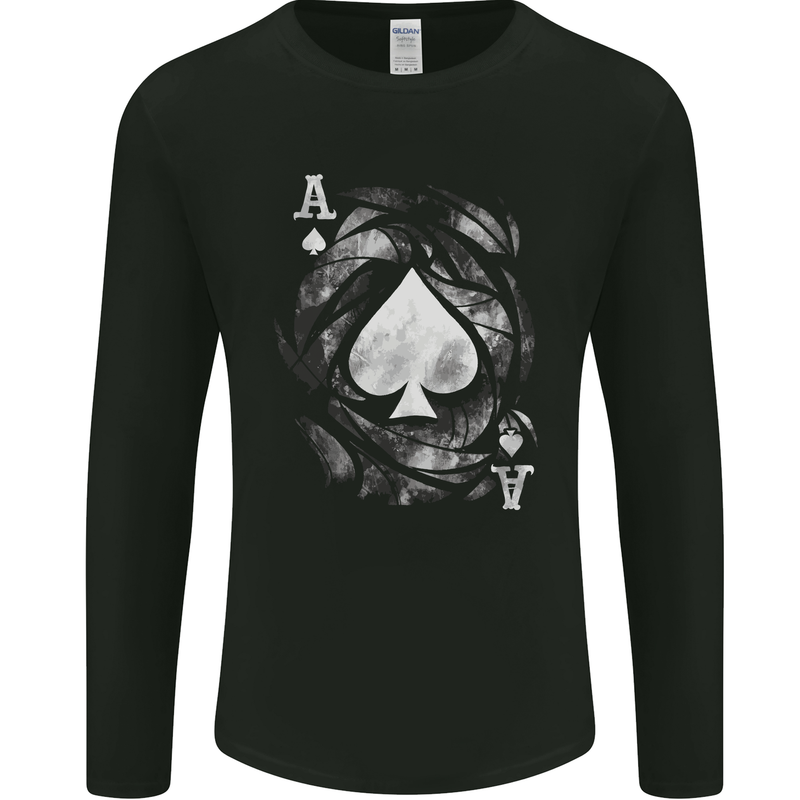 The Ace of Spades Mens Long Sleeve T-Shirt Black