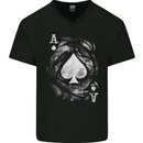 The Ace of Spades Mens V-Neck Cotton T-Shirt Black